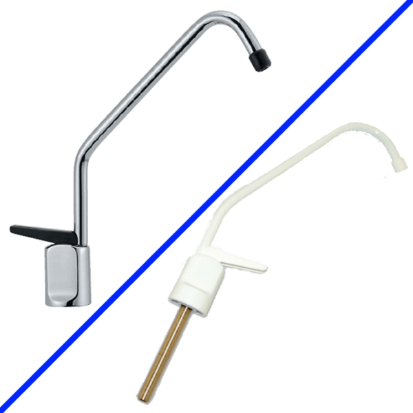 Rubinetteria Beverino 1 Via Rubinetto Beverino a Leva Cromato Bianco e Nero - AqaLight Depuratori Acqua Milano e Monza