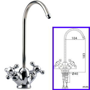 Rubinetteria Beverino 2 Vie Rubinetto Beverino 2 con Pomelli Stella Cromato - AqaLight Depuratori Acqua Milano e Monza