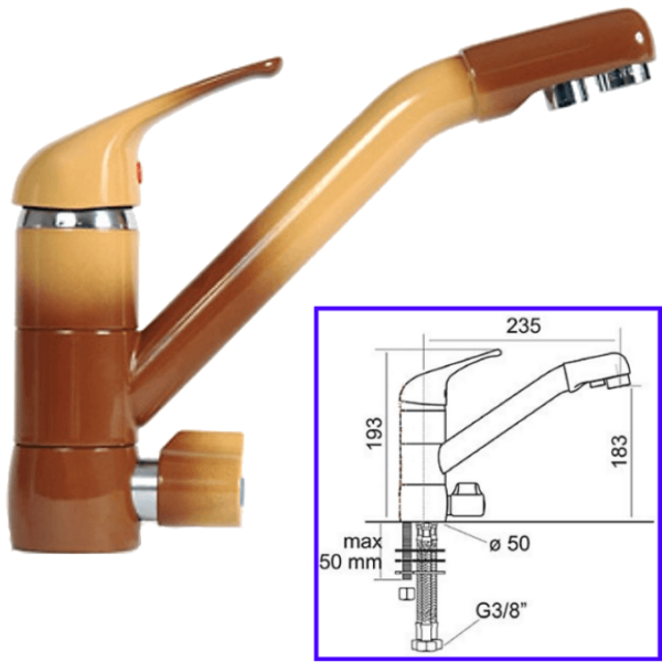 Rubinetteria Beverino 3 Vie Miscelatore 3 Vie Classic New Terra di Francia - AqaLight Depuratori Acqua Milano e Monza