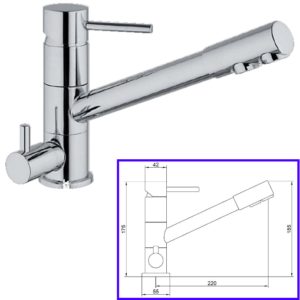 Rubinetteria Beverino 3 Vie Miscelatore 3 Vie Separate Luxe Cromato - AqaLight Depuratori Acqua Milano e Monza
