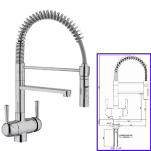 Rubinetteria Beverino 3 Vie Miscelatore 3 Vie Separate Spring 3 Cromato - AqaLight Depuratori Acqua Milano e Monza
