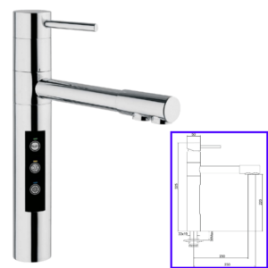 Rubinetteria Beverino 5 Vie Miscelatore 5 Vie Separate Electronic Cromato - AqaLight Depuratori Purificatori Osmosi Acqua Milano e Monza