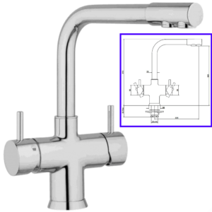 Rubinetteria Beverino 5 Vie Miscelatore 5 Vie Separate Elegant Cromato - AqaLight Depuratori Purificatori Osmosi Acqua Milano e Monza