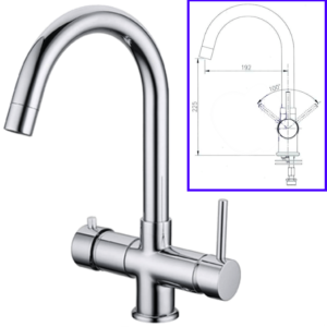 Rubinetteria Beverino 5 Vie Miscelatore 5 Vie Separate Jazz Cromato - AqaLight Depuratori Purificatori Osmosi Acqua Milano e Monza