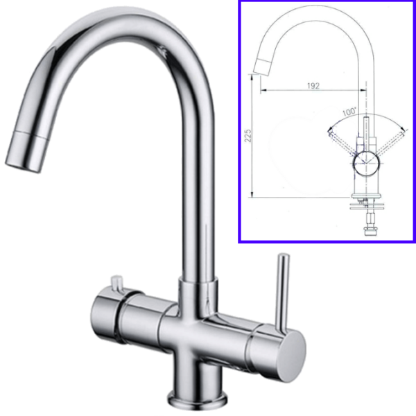 Rubinetteria Beverino 5 Vie Miscelatore 5 Vie Separate Jazz Cromato - AqaLight Depuratori Purificatori Osmosi Acqua Milano e Monza