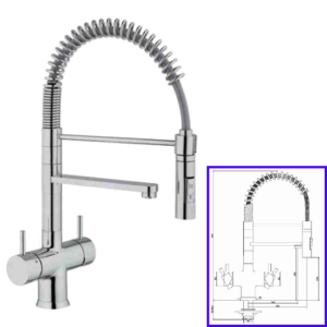 Rubinetteria Beverino 5 Vie Miscelatore 5 Vie Separate Spring 5 Cromato - AqaLight Depuratori Acqua Milano e Monza